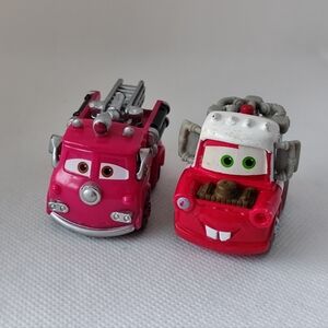 4/$50⭐️Disney Pixar Cars Mini Adventures Radiator Springs Red fire truck & Mater